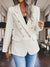 Women's Blazers - Damesblazer met ingekeepte kraag en lange mouwen - Beige - S - Zarandi Amsterdam
