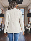 Women's Blazers - Damesblazer met ingekeepte kraag en lange mouwen - Beige - S - Zarandi Amsterdam