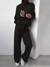Women's 2 - piece set - Dames coltrui loungeset | Zacht katoen - Zwart - S - Zarandi Amsterdam