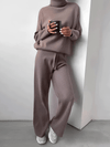 Women's 2 - piece set - Dames coltrui loungeset | Zacht katoen - bruingrijs - S - Zarandi Amsterdam