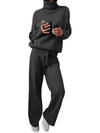 Women's 2 - piece set - Dames coltrui loungeset | Zacht katoen - Donkergrijs - S - Zarandi Amsterdam