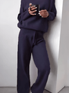 Women's 2 - piece set - Dames coltrui loungeset | Zacht katoen - Marineblauw - S - Zarandi Amsterdam