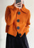 Women's Cardigan - Dames gebreide cardigan met Peter Pan kraag | Winter - Oranje - S - Zarandi Amsterdam