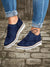 Women's Shoes - Dames kanten schoenen met een comfortabele zool - Blauw - 35 - Zarandi Amsterdam