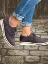 Women's Shoes - Dames kanten schoenen met een comfortabele zool - Bruin - 35 - Zarandi Amsterdam