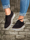 Women's Shoes - Dames kanten schoenen met een comfortabele zool - Zwart - 35 - Zarandi Amsterdam
