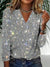 Women's Blouse - Dames pailletten blouse met lange mouwen - glinsterende top - Grijs - S - Zarandi Amsterdam