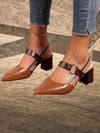 women's sandals - Dames slingback - riem sandalen met puntig teenontwerp - Bruin - 35 - Zarandi Amsterdam