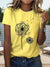 Women's Shirt - Dames zomer T-shirt in zacht katoen met ronde halslijn en korte mouwen - Geel - S - Zarandi Amsterdam