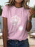 Women's Shirt - Dames zomer T-shirt in zacht katoen met ronde halslijn en korte mouwen - Roze - S - Zarandi Amsterdam