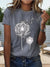 Women's Shirt - Dames zomer T-shirt in zacht katoen met ronde halslijn en korte mouwen - Grijs - S - Zarandi Amsterdam