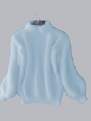 Women's Sweater - Damestrui, casual pasvorm | Angora breisel - Lichtblauw - One Size - Zarandi Amsterdam