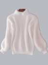 Women's Sweater - Damestrui, casual pasvorm | Angora breisel - Wit - One Size - Zarandi Amsterdam
