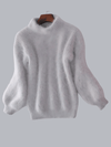 Women's Sweater - Damestrui, casual pasvorm | Angora breisel - Grijs - Één maat - Zarandi Amsterdam