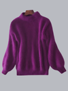Women's Sweater - Damestrui, casual pasvorm | Angora breisel - Paars - One Size - Zarandi Amsterdam