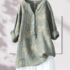 Casual Summer Wear - Danika | Bloemenblouse van lichtgewicht katoen met flatterende snit en korte mouwen - Grijs - S - Zarandi Amsterdam
