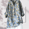 Casual Summer Wear - Danika | Bloemenblouse van lichtgewicht katoen met flatterende snit en korte mouwen - Hemelsblauw - S - Zarandi Amsterdam
