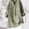 Casual Summer Wear - Danika | Bloemenblouse van lichtgewicht katoen met flatterende snit en korte mouwen - Legergroen - S - Zarandi Amsterdam