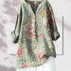 Casual Summer Wear - Danika | Bloemenblouse van lichtgewicht katoen met flatterende snit en korte mouwen - Lichtgroen - S - Zarandi Amsterdam