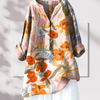 Casual Summer Wear - Danika | Bloemenblouse van lichtgewicht katoen met flatterende snit en korte mouwen - Oranje - S - Zarandi Amsterdam