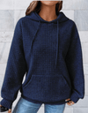 Dawn -Simpele oversized hoodie met voorzakken en reliëfpatroon