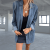Blazers - Dayanne | Comfortabele denim blazer met knoopsluiting en lange mouwen - Lichtblauw - S - Zarandi Amsterdam