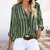 Women Trendy Outfit - Demitria | Trendy damesblouse met strepen van ademende stof, lange mouwen en klassieke knoopsluiting - Groen - S - Zarandi Amsterdam