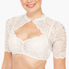 Traditionele Jurken - Elegante Fijne Kant Blouse | Korte Snit Oktoberfest Pasvorm - Wit - S - Zarandi Amsterdam