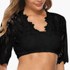 Blouses - V - Hals Kant Mouwen Blouse | Elegante Dirndl Oktoberfest Outfit - Zwart - S - Zarandi Amsterdam