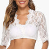 Blouses - V - Hals Kant Mouwen Blouse | Elegante Dirndl Oktoberfest Outfit - Wit - S - Zarandi Amsterdam