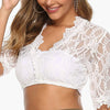 Blouses - V - Hals Kant Mouwen Blouse | Elegante Dirndl Oktoberfest Outfit - Wit - S - Zarandi Amsterdam