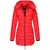 Jacket - Dons jas met capuchon voor dames | Lichtgewicht | Winter - Rood - S - Zarandi Amsterdam
