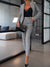 Women's 2 - piece set - Dubbele borst op maat gemaakte tweedelige pak ingesteld met metalen knopaccenten - Grijs - S - Zarandi Amsterdam