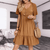 Dresses - Edeline | Comfortabele Damesjurk – Stijlvol en Heerlijk om te Dragen - Bruin - S - Zarandi Amsterdam