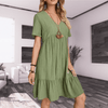 Dresses - Edeline | Comfortabele Damesjurk – Stijlvol en Heerlijk om te Dragen - Groen - S - Zarandi Amsterdam