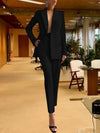 Women's 2 - piece set - Elegante blazer en broek in premium stof voor alle seizoenen - Zwart - S - Zarandi Amsterdam