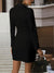 Women's Blazers - Elegante blazerjurk met dubbele rijstjes voor vrouwen met V - hals - Zwart - S - Zarandi Amsterdam