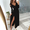 ModeParisienne® Elegante Abito Lungo con Spacchi - Stile Raffinato per Ogni Occasione