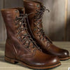 Winter Boots - Enkelhoge leren laarzen voor dames | Flexibele pasvorm, - Donkerbruin - 38 - Zarandi Amsterdam
