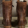 Winter Boots - Enkelhoge leren laarzen voor dames | Flexibele pasvorm, - Donkerbruin - 38 - Zarandi Amsterdam