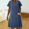 Summer Trend Outfits - Ereka | Elegante mouwloze denimjurk in zachte stof met flatterende pasvorm - S - Zarandi Amsterdam