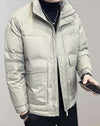Morris - casual e caldo bomber imbottito con collo alto, chiusura con zip e bottoni
