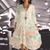 Damesjurken - Flavia | Elegante boho jurk met bloemenprint, V - hals en losse pasvorm – ademend materiaal, midi - lengte - S - Zarandi Amsterdam