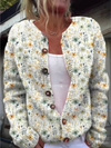 Gebreid damesvest | Bloemenpatroon 1
