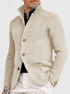 Men's Jacket - Gebreid jasje voor heren | Heuplengte - Beige - S - Zarandi Amsterdam