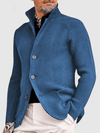 Men's Jacket - Gebreid jasje voor heren | Heuplengte - Blauw - S - Zarandi Amsterdam