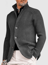 Men's Jacket - Gebreid jasje voor heren | Heuplengte - Grijs - S - Zarandi Amsterdam