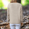 Sweaters - Gebreide Trui met V - hals – Comfortabel Design met Lange Mouwen - Abrikoos - S - Zarandi Amsterdam