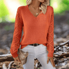Sweaters - Gebreide Trui met V - hals – Comfortabel Design met Lange Mouwen - Oranje - S - Zarandi Amsterdam