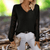 Sweaters - Gebreide Trui met V - hals – Comfortabel Design met Lange Mouwen - Zwart - S - Zarandi Amsterdam
